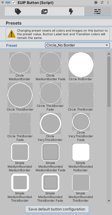 Button Inspector Screenshot