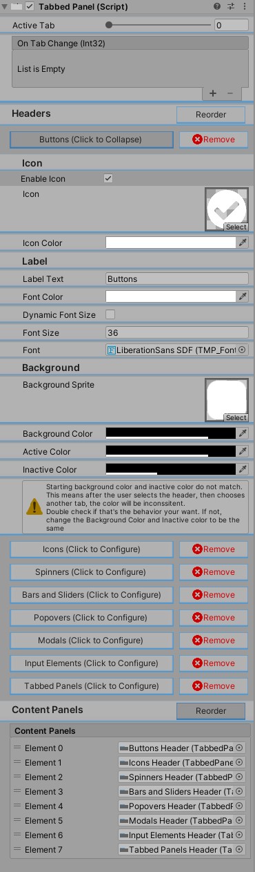 Tabbed Panel Inspector